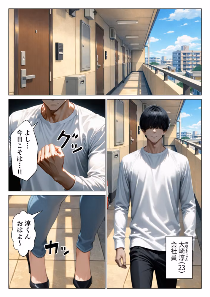 僕のデカチンコンプレックスを克服するため隣家のむちむち人妻と本気セックスします！【モザイク版】 hitomiエロ漫画raw サンプル画像001