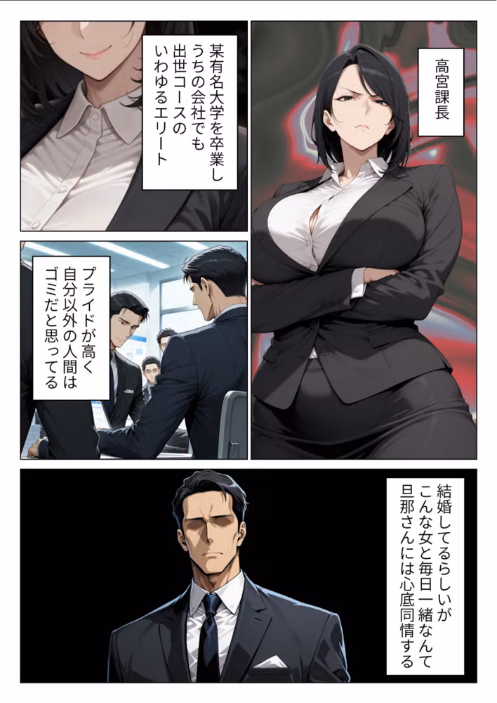 パワハラ人妻上司を俺のデカチンで完堕ちさせたら見られて興奮する変態痴女になった話【モザイク版】 hitomiエロ漫画raw サンプル画像003