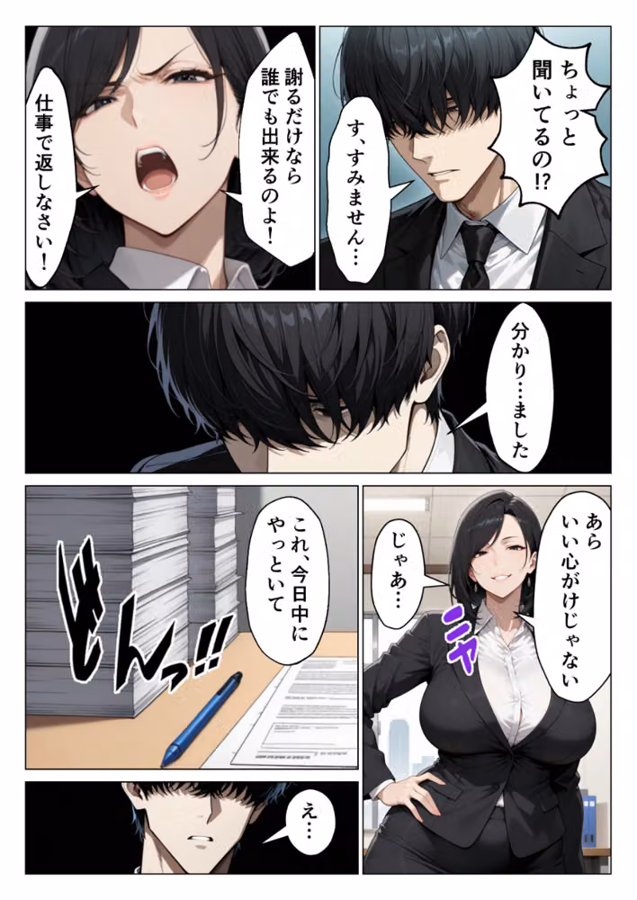 パワハラ人妻上司を俺のデカチンで完堕ちさせたら見られて興奮する変態痴女になった話【モザイク版】 hitomiエロ漫画raw サンプル画像004