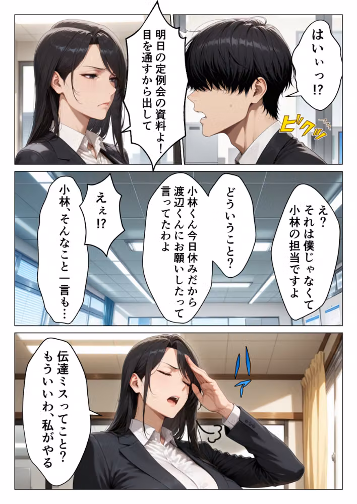 男嫌いのクール女上司を僕のものにするために生ハメセックスで何度も絶頂させる話【モザイク版】 hitomiエロ漫画raw サンプル画像005