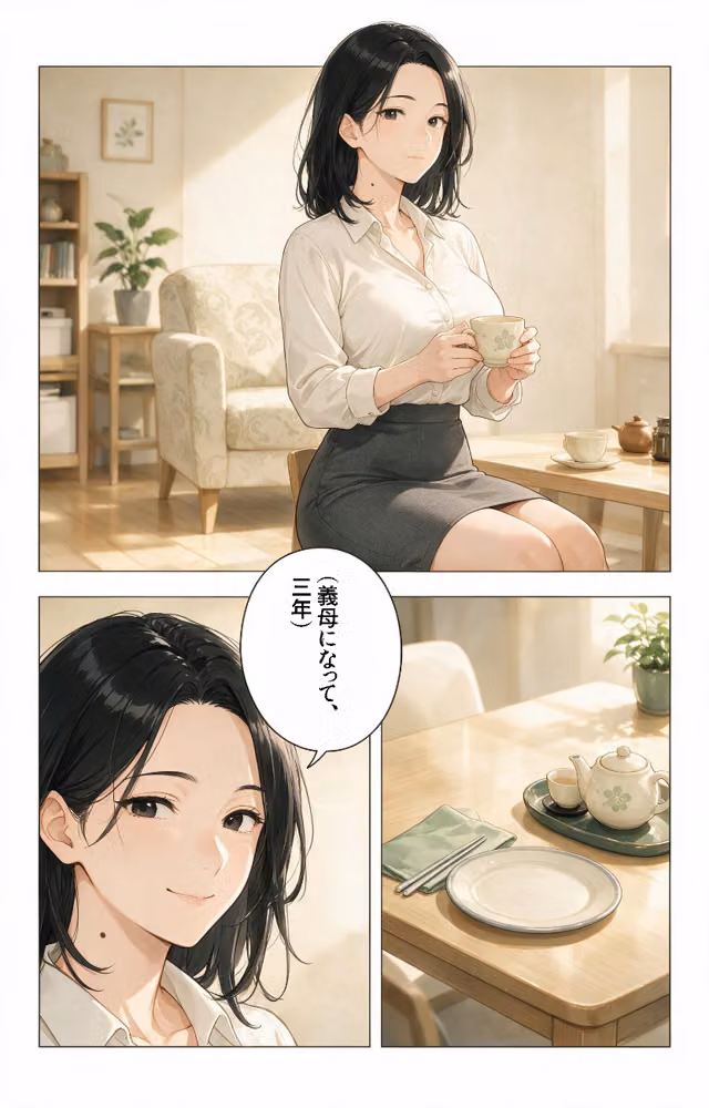 淡白だと思ってたおっぱいの大きい義母と炬燵で足が触れたら中出しHさせてくれた話【モザイク版】（単話） hitomiエロ漫画raw サンプル画像002