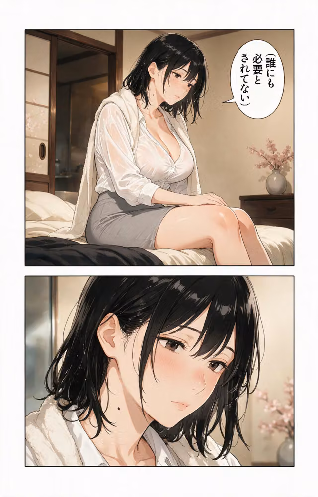 淡白だと思ってたおっぱいの大きい義母と炬燵で足が触れたら中出しHさせてくれた話【モザイク版】（単話） hitomiエロ漫画raw サンプル画像004
