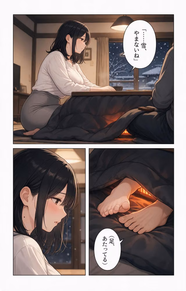 淡白だと思ってたおっぱいの大きい義母と炬燵で足が触れたら中出しHさせてくれた話【モザイク版】（単話） hitomiエロ漫画raw サンプル画像009