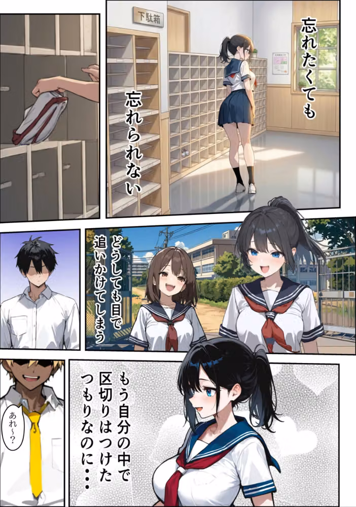 他校で噂のヤリ〇ンちゃんが寝取りに来たので、仕方な〜くマ〇コを貸してもらった件【白抜き修正版】 hitomiエロ漫画raw サンプル画像004