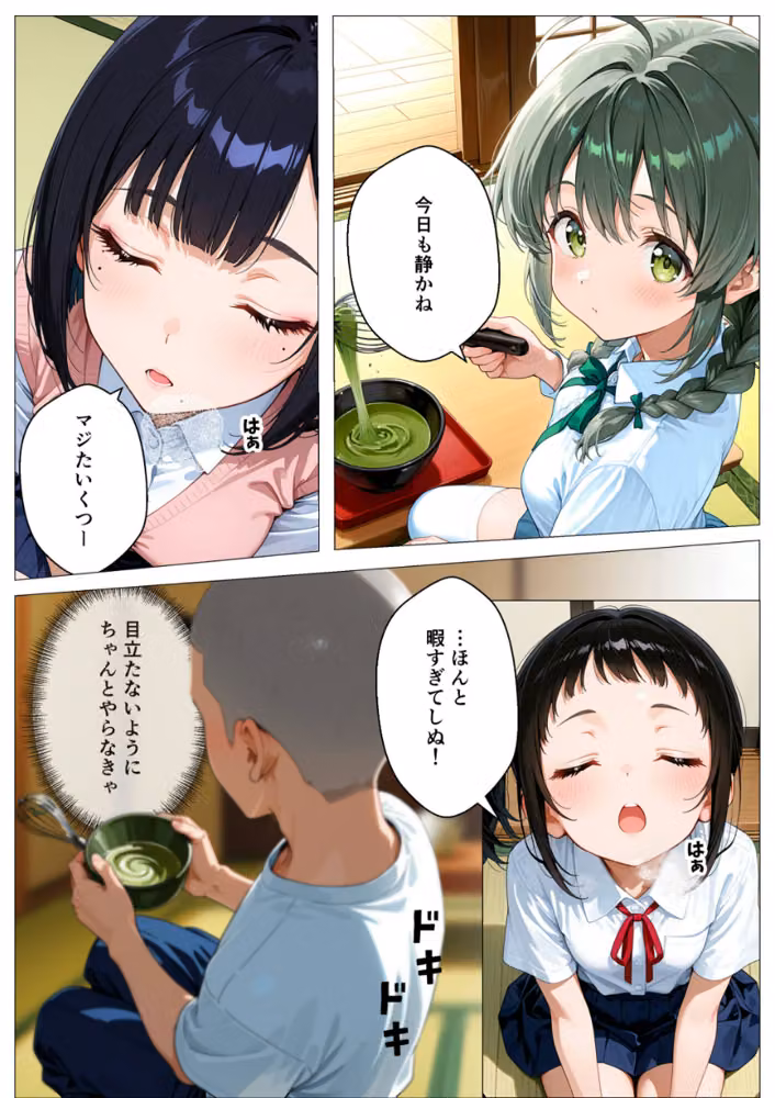 モブの俺、茶道部で一軍ギャル3人組の罰ゲーム対象になった話【モザイク版】 hitomiエロ漫画raw サンプル画像005