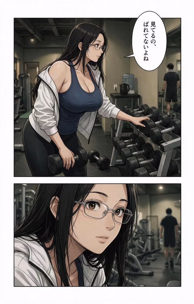 無防備すぎる巨乳ジムのお姉さんに給湯室で呼び止められたら上に跨がられて搾られた話【モザイク版】（単話） hitomiエロ漫画raw サンプル画像003