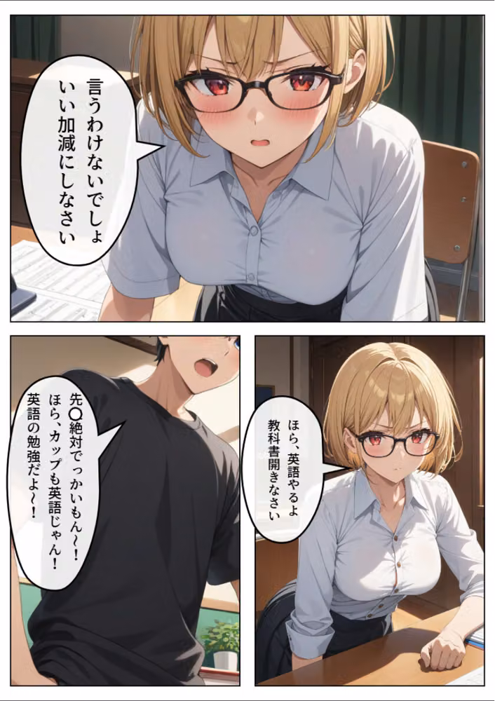 巨乳眼鏡家庭教師 快楽堕ちしたので中出ししてあげた【白抜き修正版】 hitomiエロ漫画raw サンプル画像005