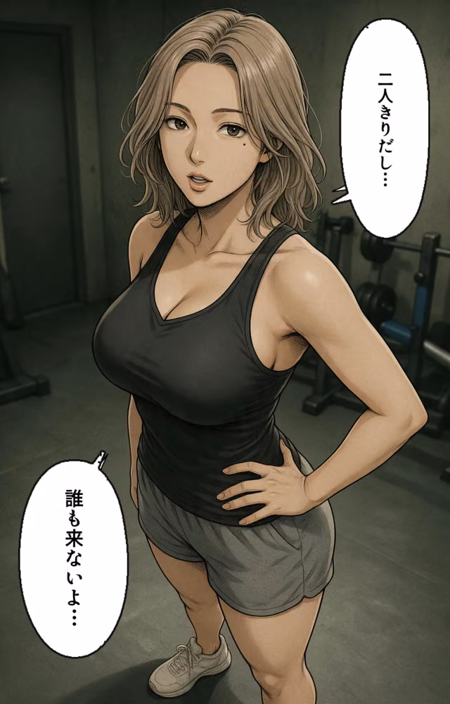 汗だくで火照ったタンクトップ姿のジムのお姉さんに残業で二人きりにされて押し倒されて生ハメされた話【モザイク版】（単話） hitomiエロ漫画raw サンプル画像012