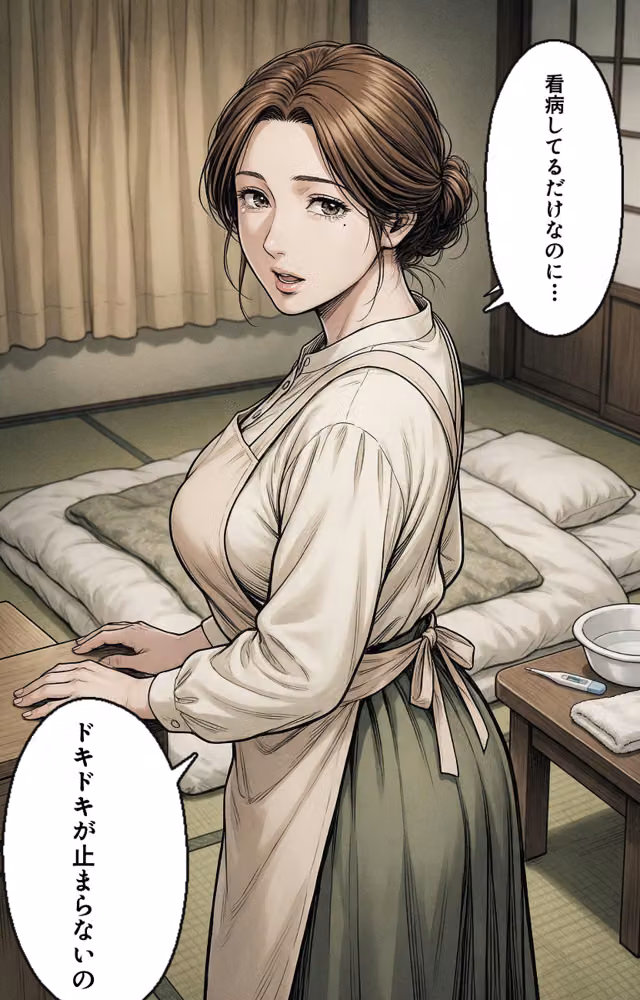 清楚だと思っていた爆乳恩師の奥さんに熱を出して看病されたら甘えたい盛りでベタベタだった話【モザイク版】（単話） hitomiエロ漫画raw サンプル画像012