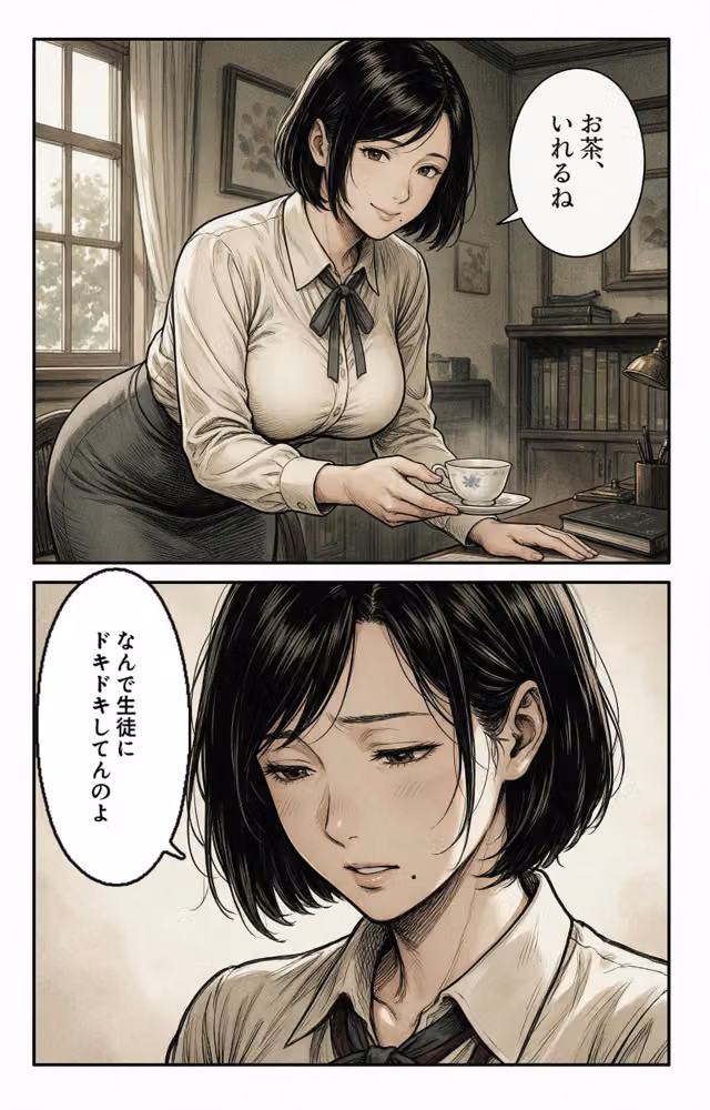 お堅いと思ってた巨乳家庭教師のお姉さんに勉強を教わってたら身体で覚えろって教え込まれた話【モザイク版】（単話） hitomiエロ漫画raw サンプル画像010
