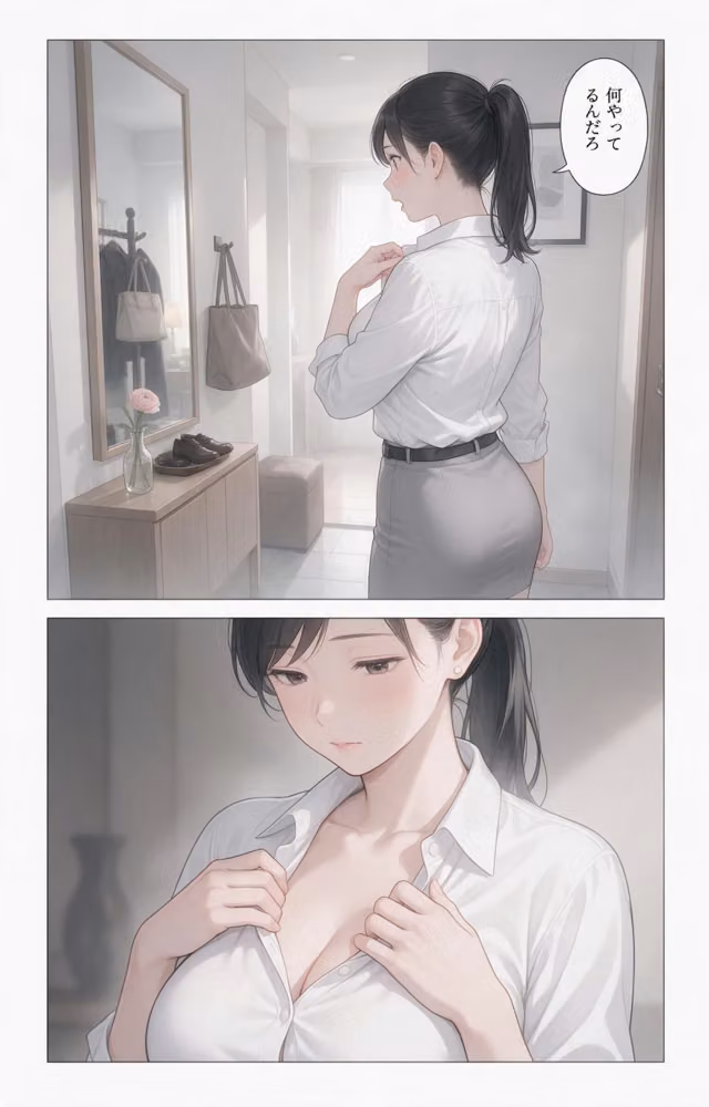 塩対応だった爆乳人妻大家を玄関先で抱きとめたら中出しが止まらなくなった話【モザイク版】（単話） hitomiエロ漫画raw サンプル画像008