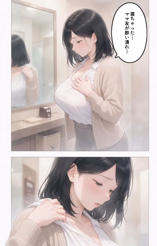 酔うと甘えてくる巨乳ママ友を酔い潰れたので介抱したら毎晩ねだられるようになった件【モザイク版】（単話） hitomiエロ漫画raw サンプル画像008