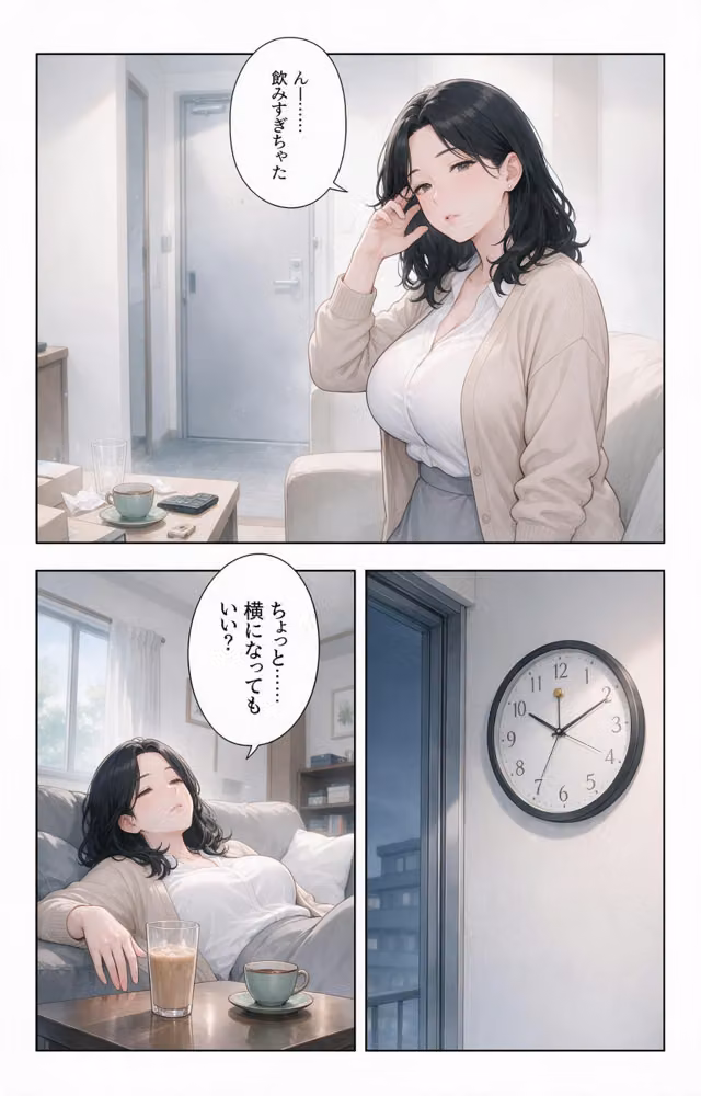 酔うと甘えてくる巨乳ママ友を酔い潰れたので介抱したら毎晩ねだられるようになった件【モザイク版】（単話） hitomiエロ漫画raw サンプル画像009