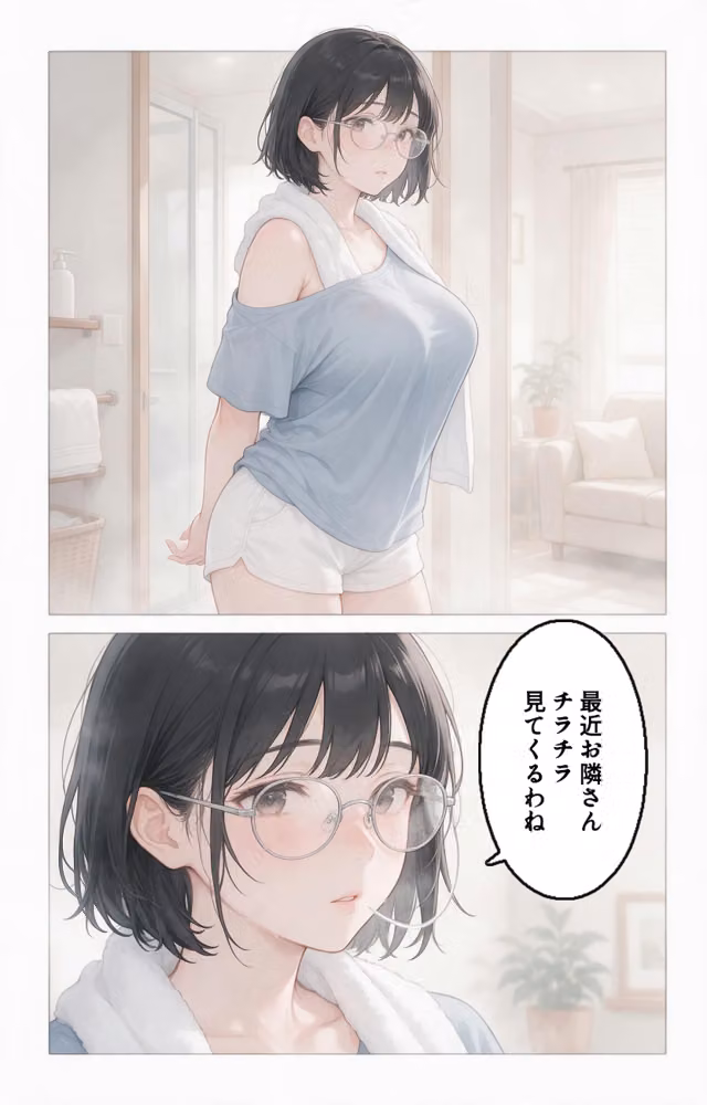 濡れた服が張り付いたノーブラ隣の奥さんを土砂降りの雨宿りで匿ったら押し倒されて生ハメされた話【モザイク版】（単話） hitomiエロ漫画raw サンプル画像004