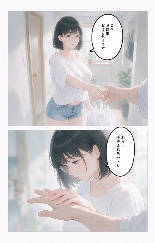 濡れた服が張り付いたノーブラ隣の奥さんを土砂降りの雨宿りで匿ったら押し倒されて生ハメされた話【モザイク版】（単話） hitomiエロ漫画raw サンプル画像006