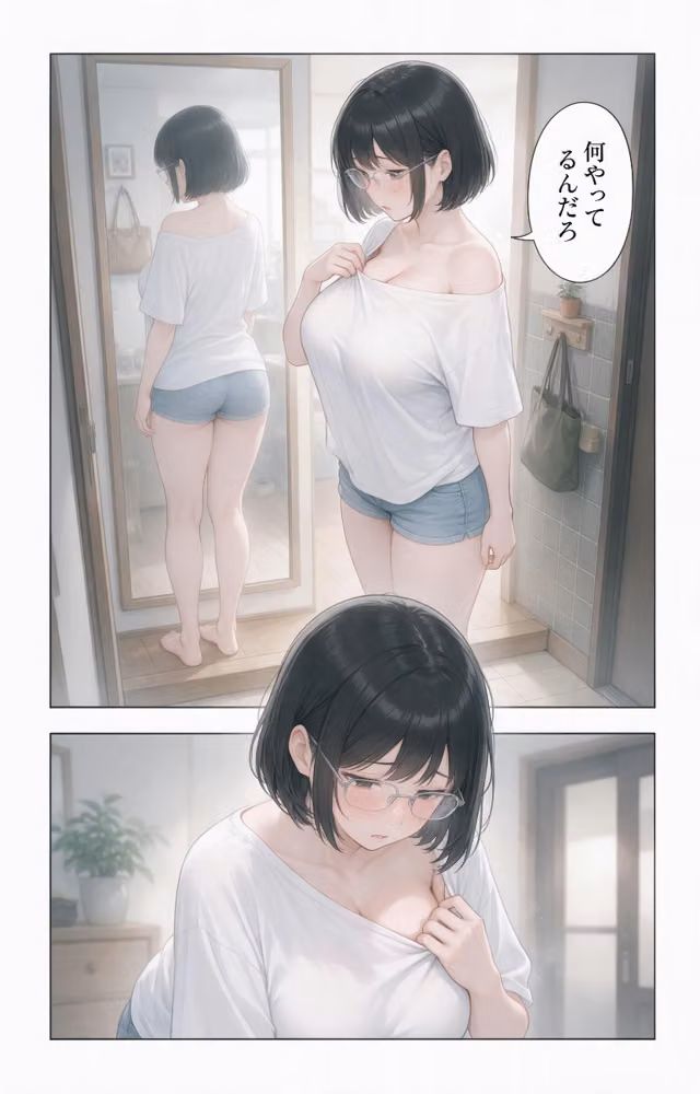 濡れた服が張り付いたノーブラ隣の奥さんを土砂降りの雨宿りで匿ったら押し倒されて生ハメされた話【モザイク版】（単話） hitomiエロ漫画raw サンプル画像008