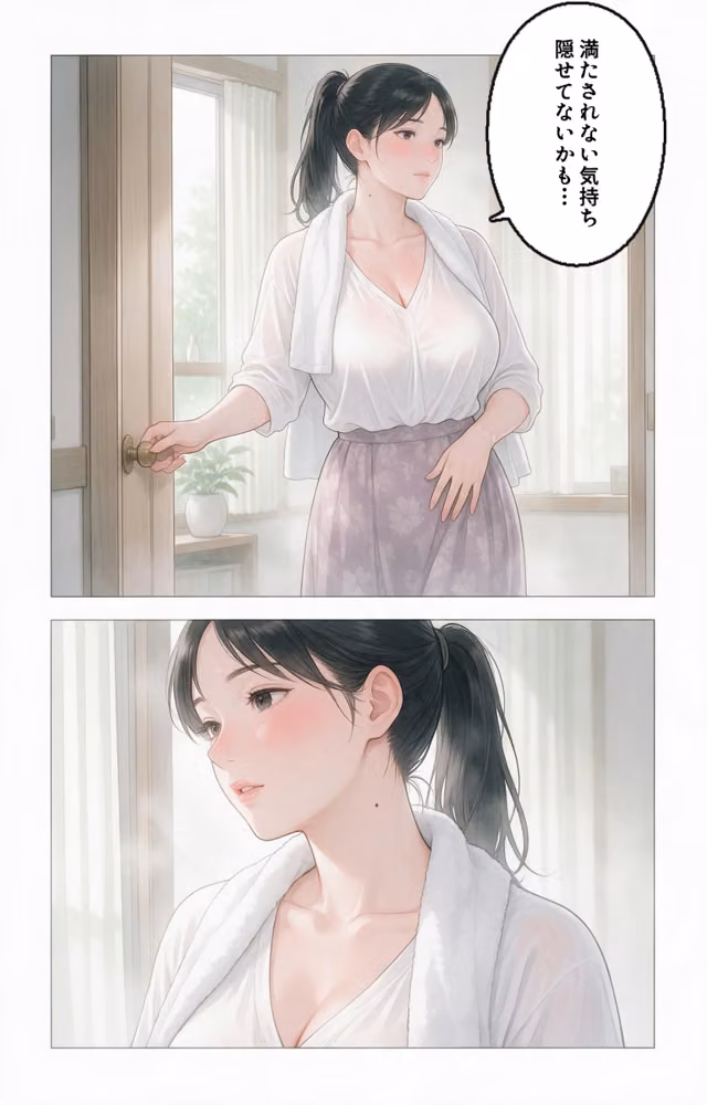 欲求不満な爆乳隣の奥さんを玄関先で抱きとめたら我慢できずに求めてきた話【モザイク版】（単話） hitomiエロ漫画raw サンプル画像004