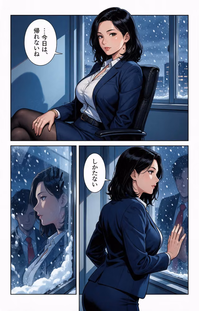 お堅いと思ってた爆乳女上司と大雪で足止めされたら朝まで搾り取られた件【モザイク版】（単話） hitomiエロ漫画raw サンプル画像009