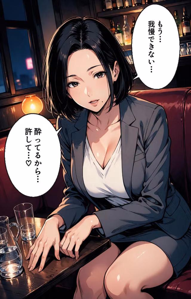 酔うと甘えてくる巨乳女上司を酔い潰れたので介抱したら我慢できずに求めてきた話【モザイク版】（単話） hitomiエロ漫画raw サンプル画像012