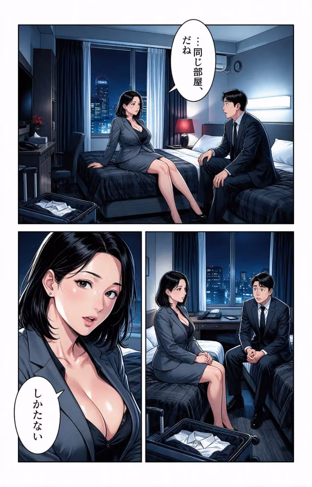 塩対応だったおっぱいの大きい女上司と出張先で相部屋になって上に跨がられて搾られた話【モザイク版】（単話） hitomiエロ漫画raw サンプル画像009