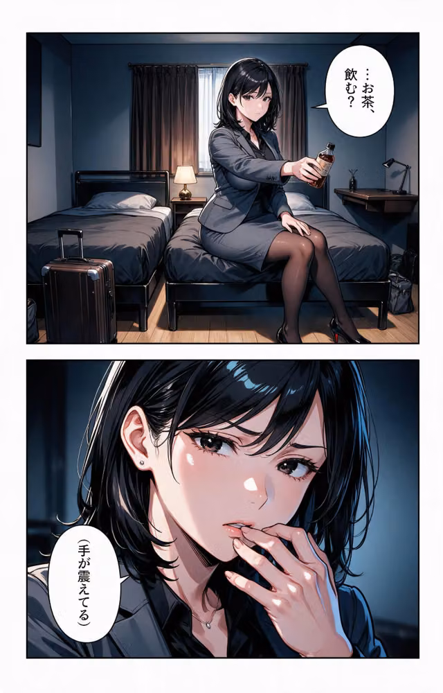 塩対応だったおっぱいの大きい女上司と出張先で相部屋になって上に跨がられて搾られた話【モザイク版】（単話） hitomiエロ漫画raw サンプル画像010