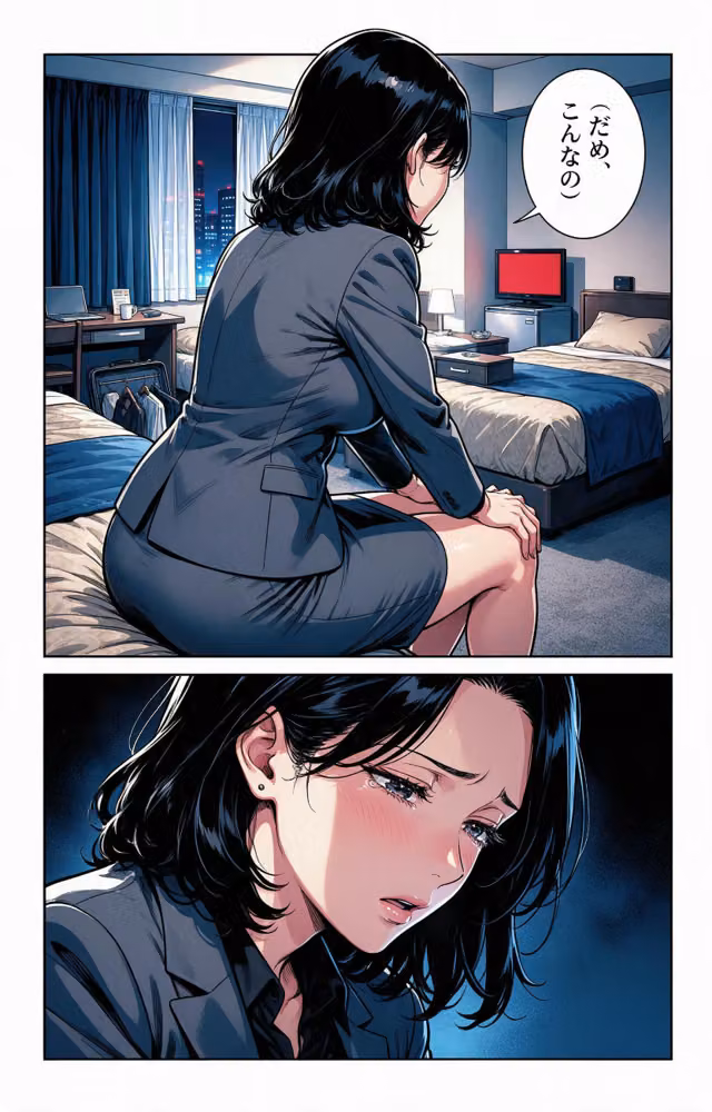 塩対応だったおっぱいの大きい女上司と出張先で相部屋になって上に跨がられて搾られた話【モザイク版】（単話） hitomiエロ漫画raw サンプル画像011