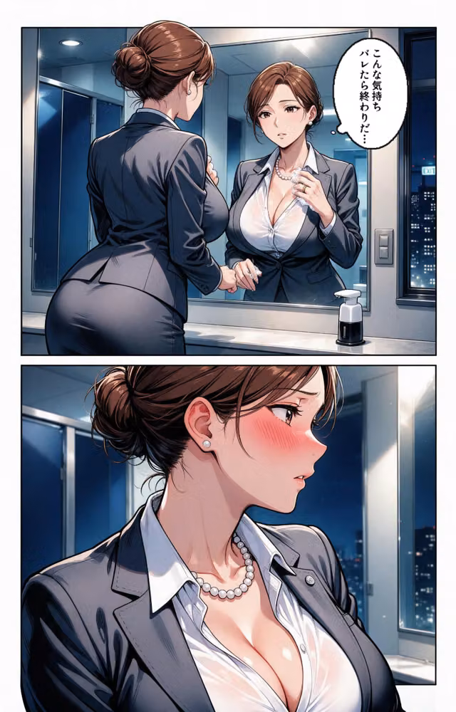 肉食すぎる爆乳女上司に残業で二人きりにされて中出しが止まらなくなった話【モザイク版】（単話） hitomiエロ漫画raw サンプル画像008