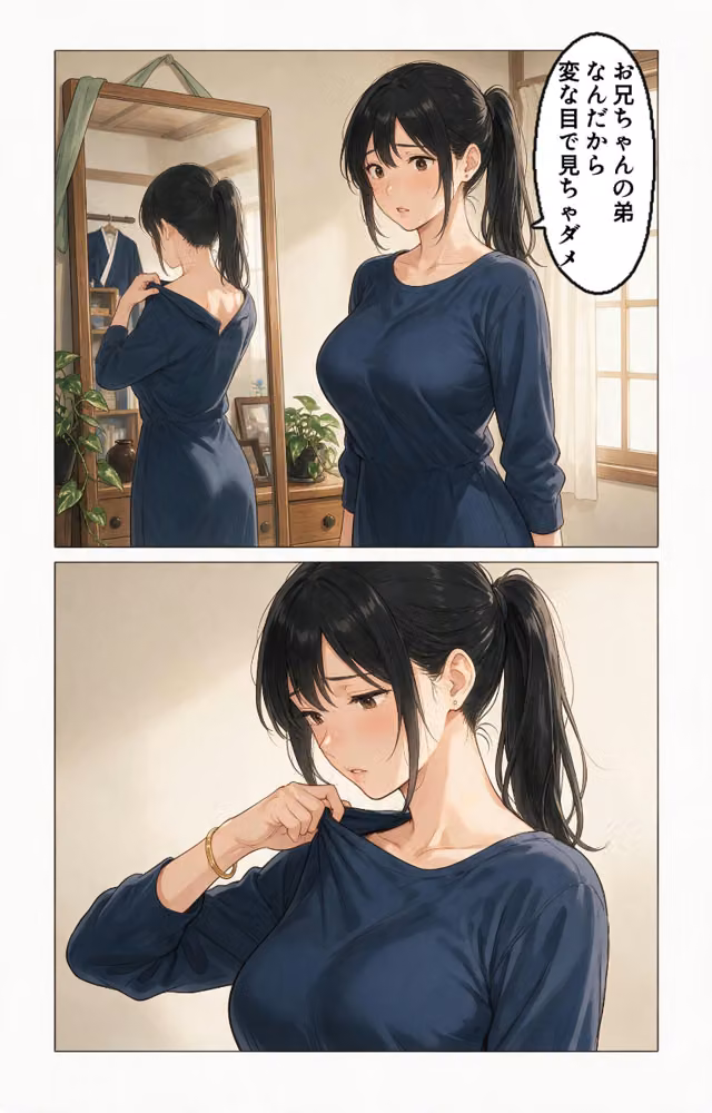 汗だくで火照ったタンクトップ姿の兄嫁さんの引っ越しを手伝ったら上に跨がられて搾られた件【モザイク版】（単話） hitomiエロ漫画raw サンプル画像008