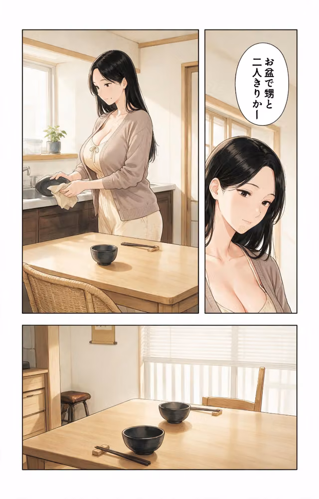 無防備すぎる爆乳叔母さんとお盆の実家で二人になり甘えたい盛りでベタベタだった話【モザイク版】（単話） hitomiエロ漫画raw サンプル画像002