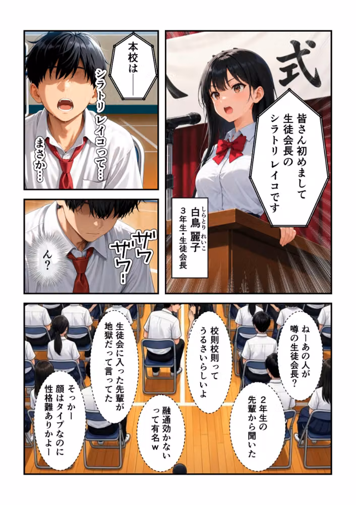 強気で嫌われ生徒会長は俺にだけあまあま_何度もイチャラブ生ハメセックス【白抜き修正版】 hitomiエロ漫画raw サンプル画像008