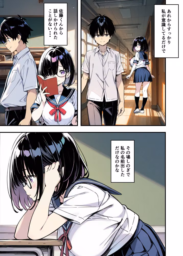 爆乳地味メガネが好きな男に沼パイを使って告白しそのままエッチする話【白抜き修正版】 hitomiエロ漫画raw サンプル画像005