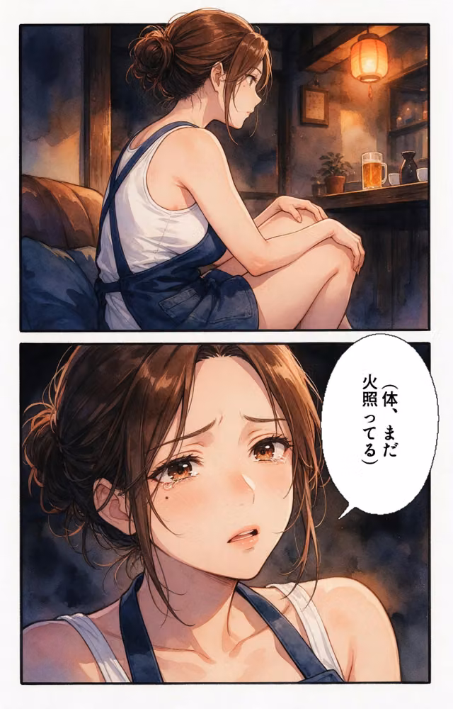 風呂上がりで火照ったタンクトップ姿の居酒屋の女将さんと風呂場で鉢合わせたら中出しHさせてくれた話【モザイク版】（単話） hitomiエロ漫画raw サンプル画像011