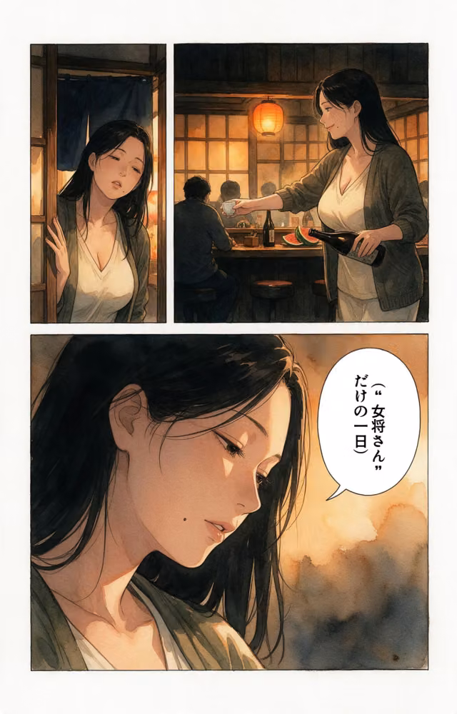 欲求不満なおっぱいの大きい居酒屋の女将さんを玄関先で抱きとめたら腰が抜けるまでハメられた件【モザイク版】（単話） hitomiエロ漫画raw サンプル画像002