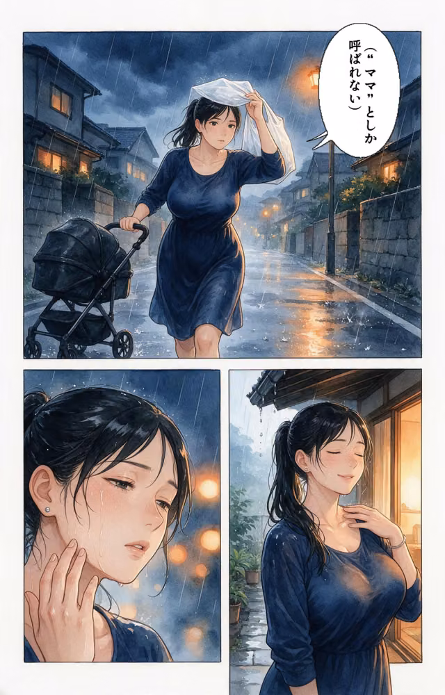 濡れた服が張り付いたノーブラママ友を土砂降りの雨宿りで匿ったら押し倒されて生ハメされた話【モザイク版】（単話） hitomiエロ漫画raw サンプル画像002