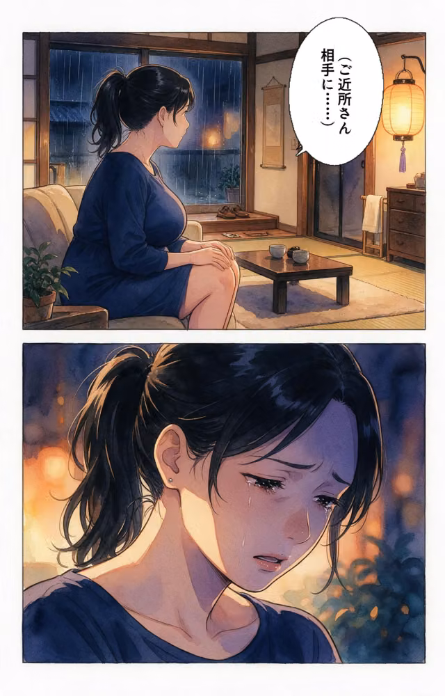 濡れた服が張り付いたノーブラママ友を土砂降りの雨宿りで匿ったら押し倒されて生ハメされた話【モザイク版】（単話） hitomiエロ漫画raw サンプル画像011