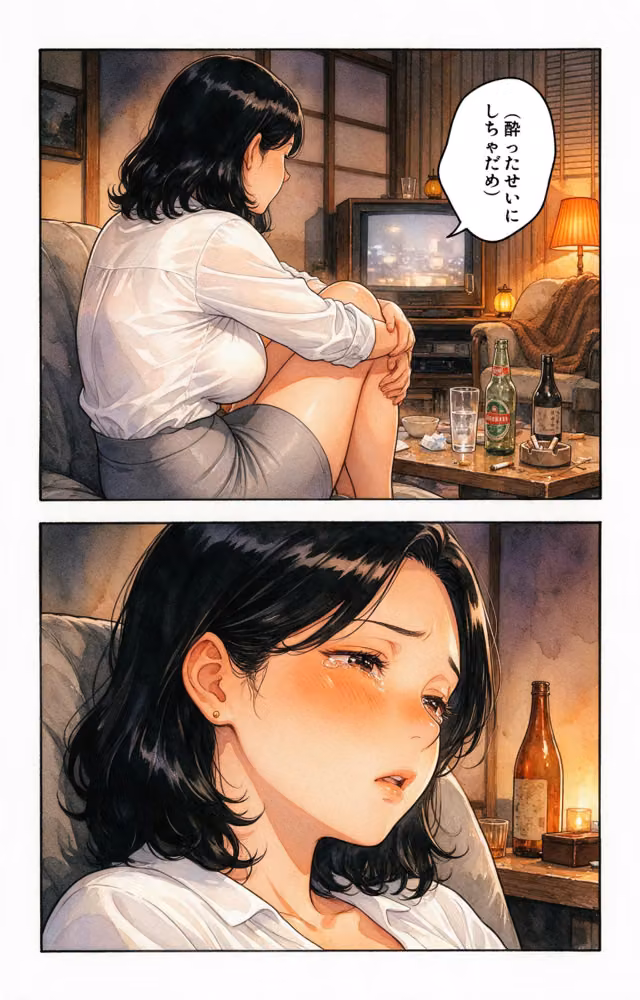 寂しがりな巨乳居酒屋の女将さんを酔い潰れたので介抱したら無言で咥えられた話【モザイク版】（単話） hitomiエロ漫画raw サンプル画像011