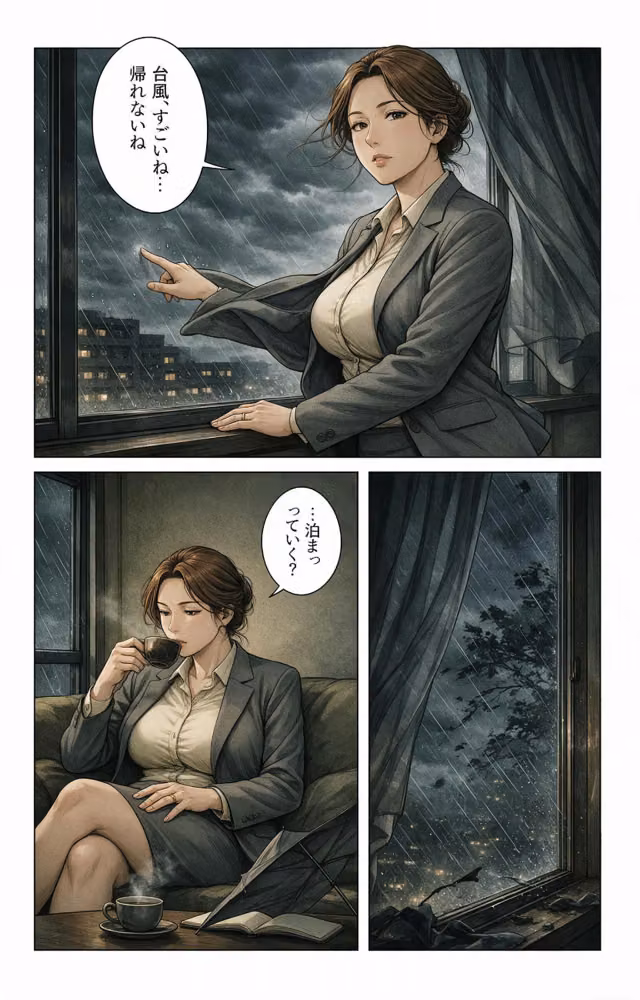 風呂上がりで火照ったノーブラ恩師の奥さんの家に台風で泊まったら好きにしていいって言われた話【モザイク版】（単話） hitomiエロ漫画raw サンプル画像009
