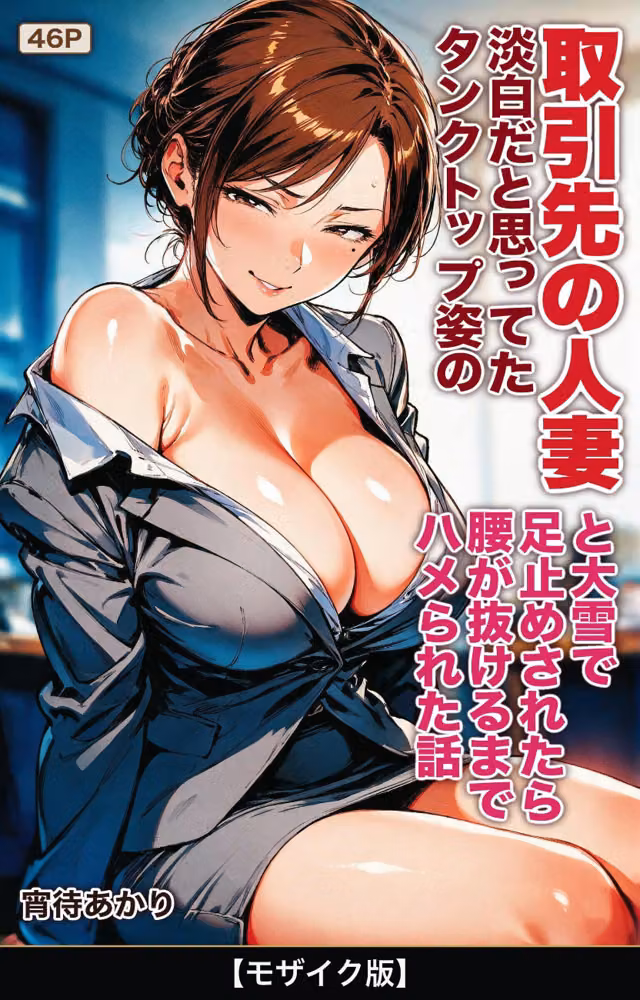 淡白だと思ってたタンクトップ姿の取引先の人妻と大雪で足止めされたら腰が抜けるまでハメられた話【モザイク版】（単話） hitomiエロ漫画raw サンプル画像001