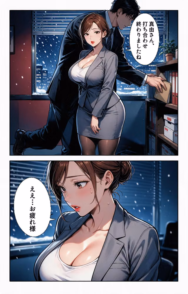 淡白だと思ってたタンクトップ姿の取引先の人妻と大雪で足止めされたら腰が抜けるまでハメられた話【モザイク版】（単話） hitomiエロ漫画raw サンプル画像005