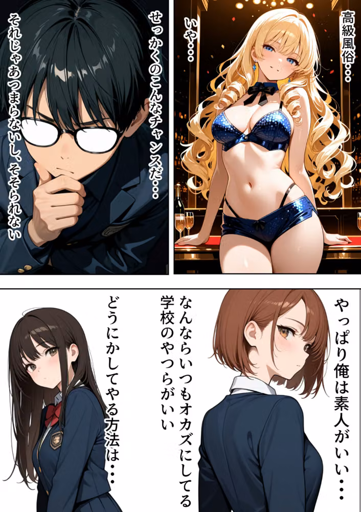 底辺逆転-どん底ぼっち童貞の俺が億万長者に！？同級生の美女を「冴えない男の救済企画」と称した高額バイトで釣ってみた結果…【白抜き修正版】 hitomiエロ漫画raw サンプル画像003