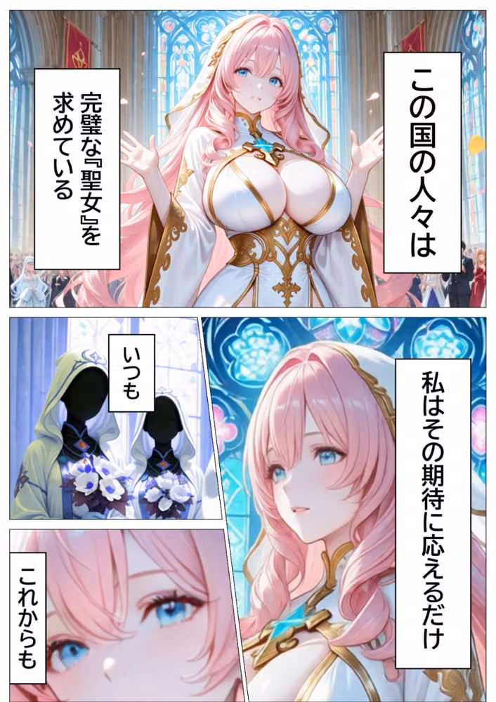 聖女の禁断オナニー〜鏡の声に誘惑され魔道具で純潔崩壊〜【白抜き修正版】 hitomiエロ漫画raw サンプル画像007