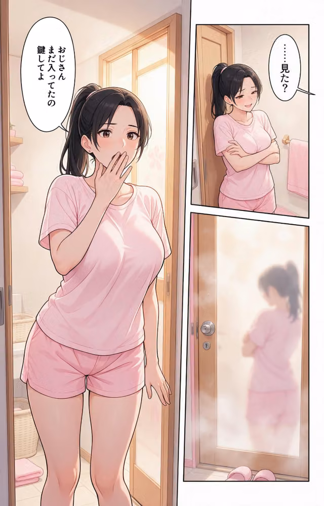 風呂上がりで火照った巨乳姪っ子と風呂場で鉢合わせたら好きにしていいって言われた話【モザイク版】（単話） hitomiエロ漫画raw サンプル画像009