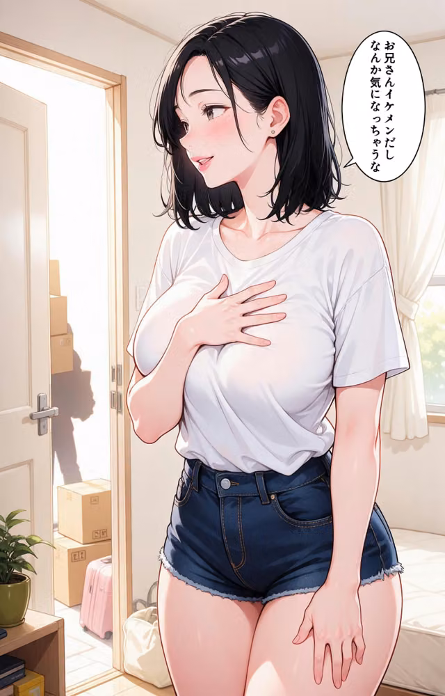 お堅いと思ってた爆乳妹の友達の引っ越しを手伝ったら上に跨がられて搾られた話【モザイク版】（単話） hitomiエロ漫画raw サンプル画像007
