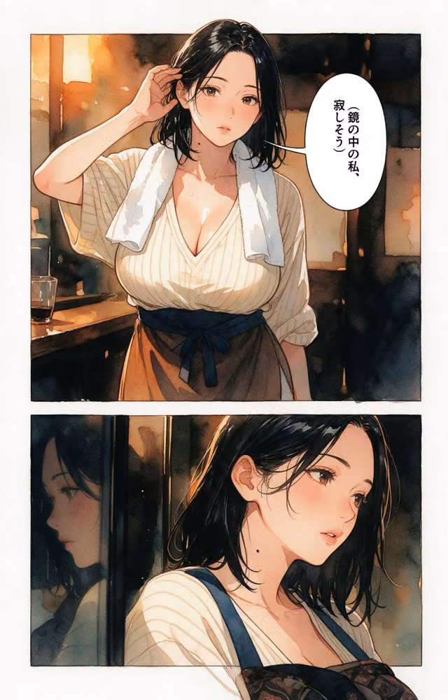 甘え上手なおっぱいの大きい居酒屋の女将さんの家に台風で泊まったら一晩だけって抱きしめられた話【モザイク版】（単話） hitomiエロ漫画raw サンプル画像004