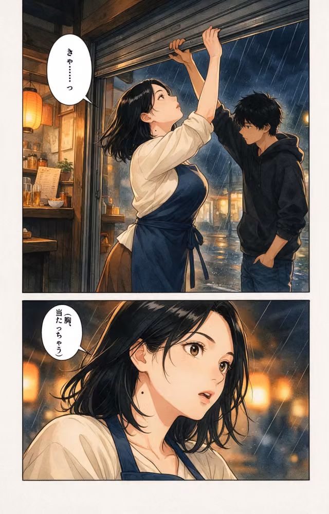 甘え上手なおっぱいの大きい居酒屋の女将さんの家に台風で泊まったら一晩だけって抱きしめられた話【モザイク版】（単話） hitomiエロ漫画raw サンプル画像005