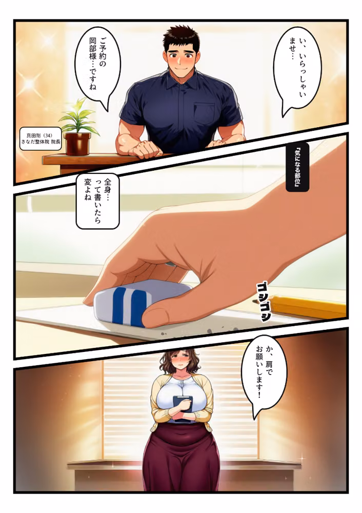 肩こりだと言い張るむっちむち爆乳妻が、オイル整体で「そこです」と言うたび奥をほぐされ中出しをせがんだ【モザイク版】 hitomiエロ漫画raw サンプル画像006