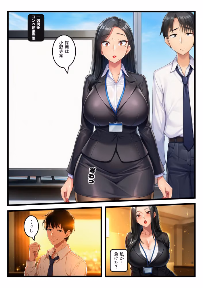 「お願い」を言ったら負けの夜、命令しかできない爆乳鬼部長が黒ストを破らせ中出しをせがむまで【モザイク版】 hitomiエロ漫画raw サンプル画像006
